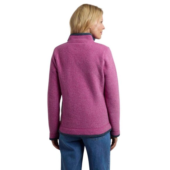 Weird Fish Women's Ariana Eco Full Zip Grid Fleece in Dark Raspberry - Size 12 - Picture 6 of 7